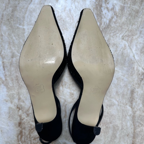Vintage? CAPARROS beaded Black Size 9B slingbacks. - Picture 2 of 9